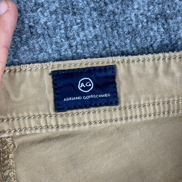 AG Adriano Goldschmied Pants Mens 34x34 Beige Khaki Chino Stretch Casual Classic - Picture 7 of 11